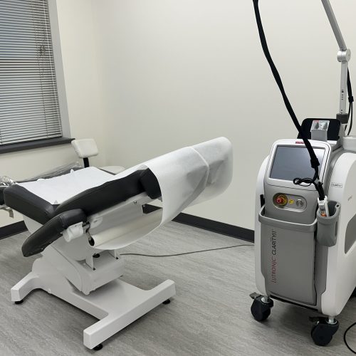 treatment room for the Lutronic Clarity II (hair removal, laser toning)g