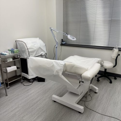 treatment room for the Sharplight laser skin care treatments (IPL, skin rejuvenation)
